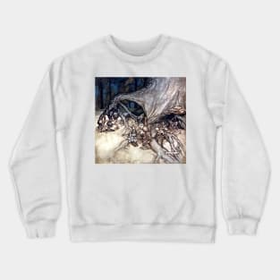 The Bad Fairies - Peter Pan in Kensington Gardens - Arthur Rackham Crewneck Sweatshirt